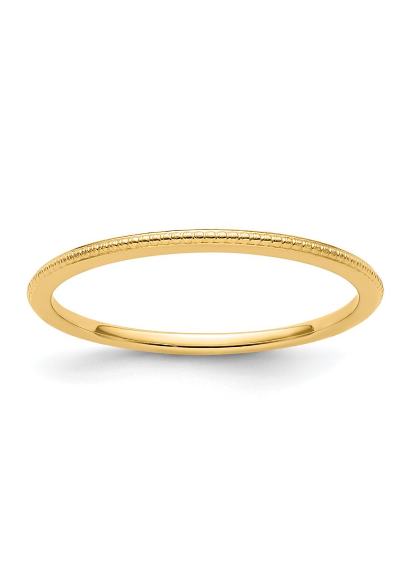 14K Gold 1.2mm Bead Stackable Band