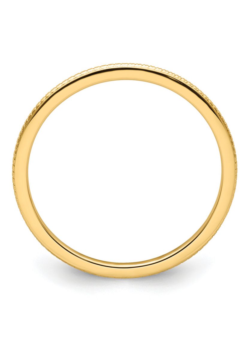 14K Gold 1.2mm Bead Stackable Band