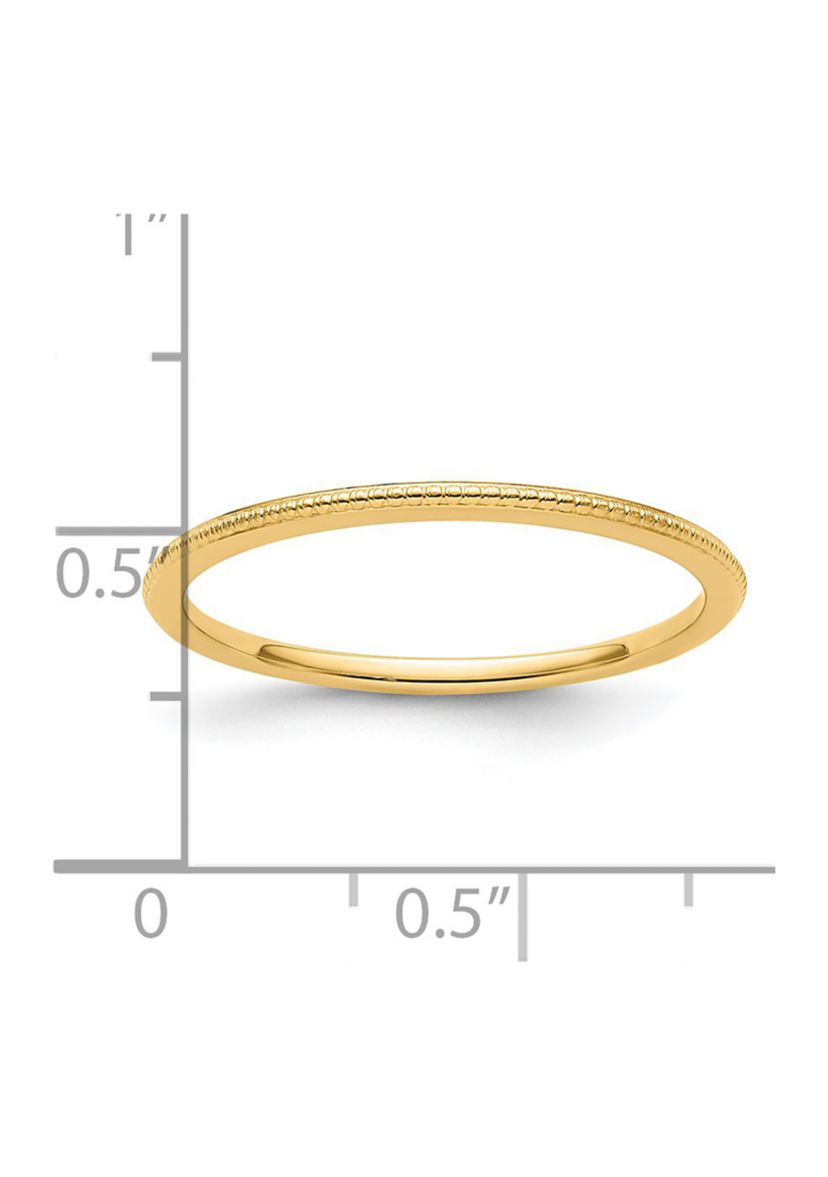 14K Gold 1.2mm Bead Stackable Band