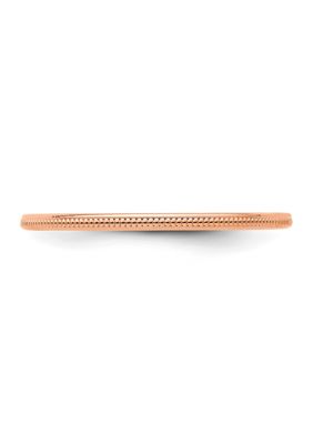 14K Gold 1.2mm Milgrain Stackable Band