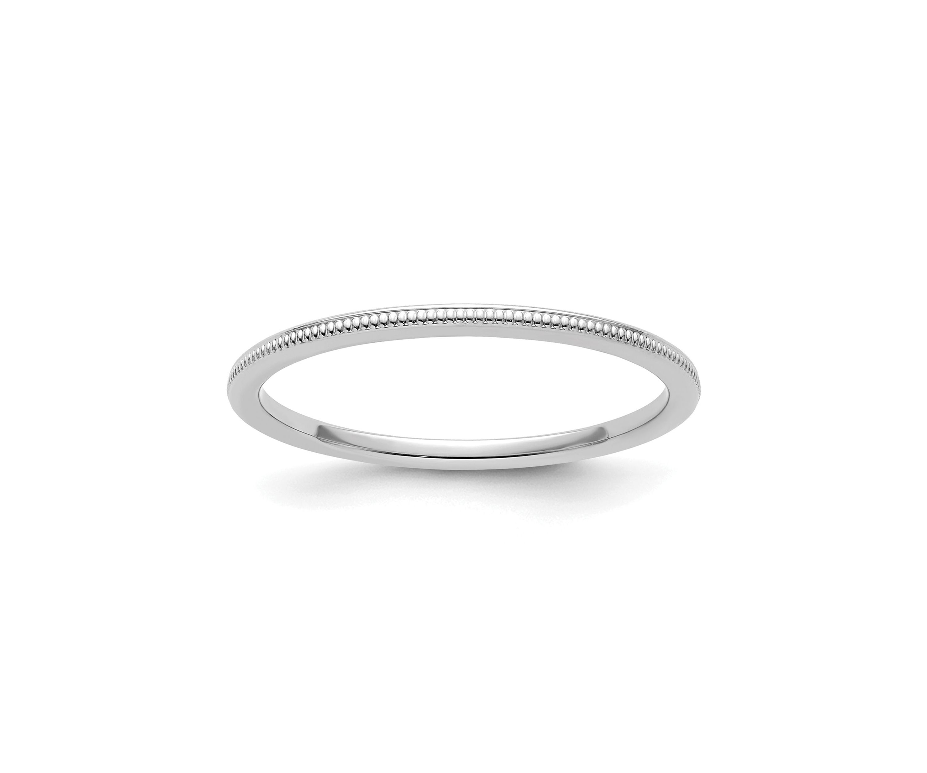 14K Gold 1.2mm Milgrain Stackable Band
