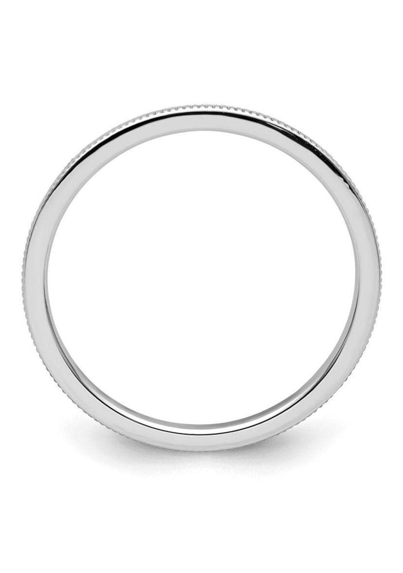 14K Gold 1.2mm Milgrain Stackable Band