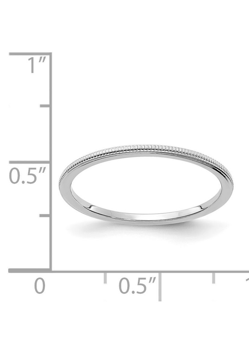 14K Gold 1.2mm Milgrain Stackable Band