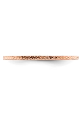 14K Gold 1.2mm Criss-Cross Pattern Stackable Band