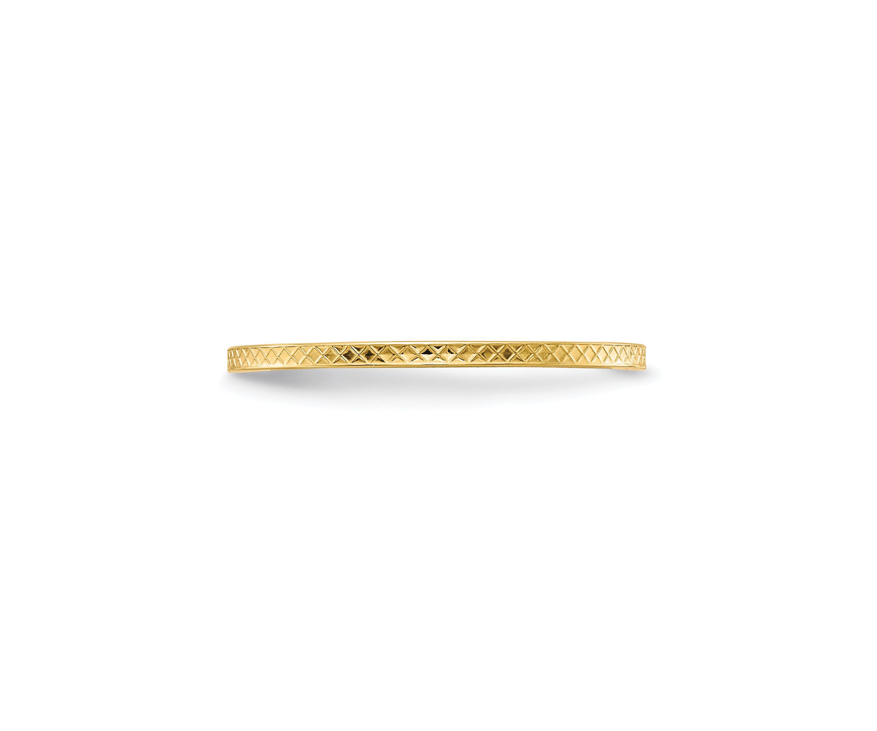 14K Gold 1.2mm Criss-Cross Pattern Stackable Band