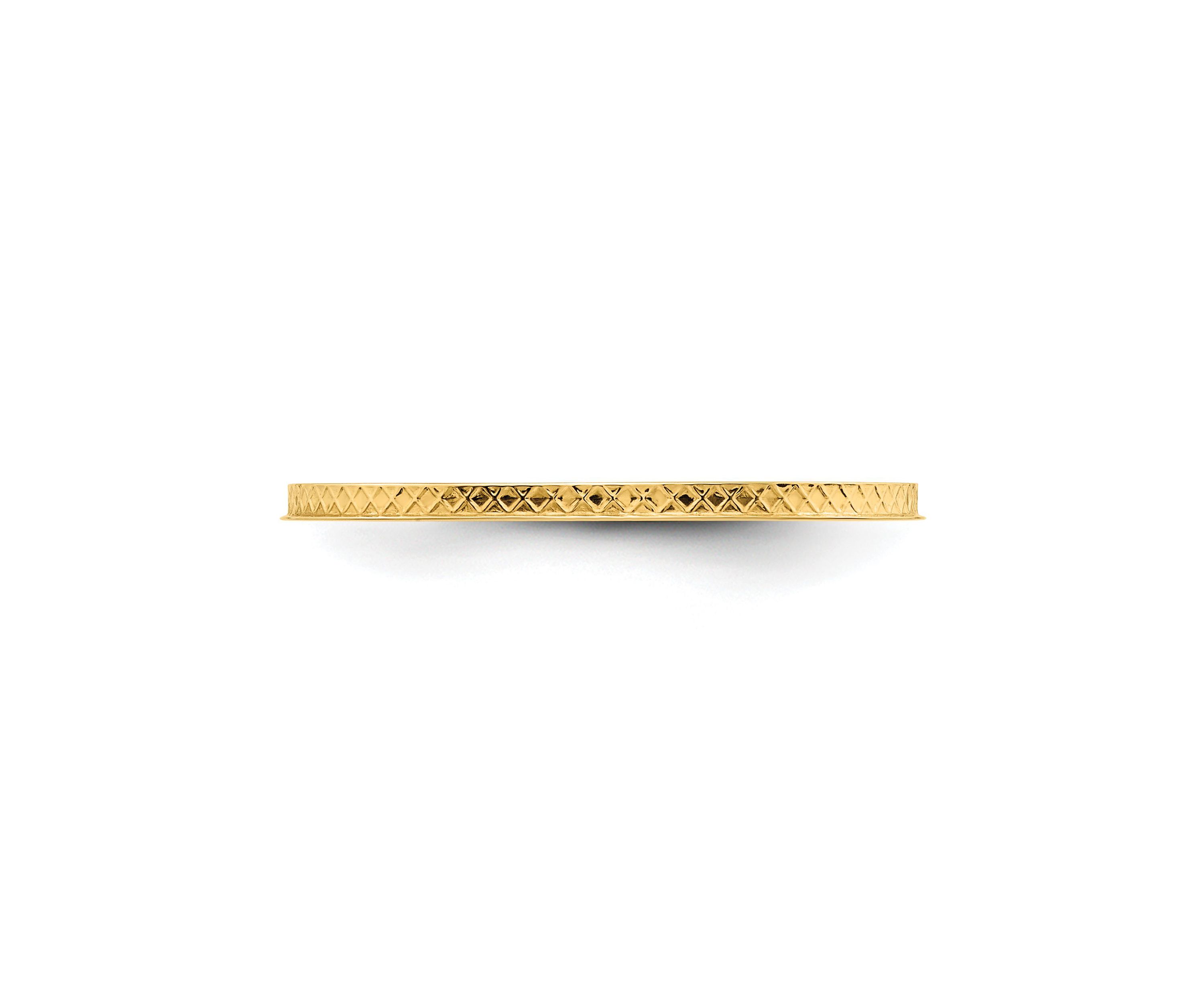 14K Gold 1.2mm Criss-Cross Pattern Stackable Band