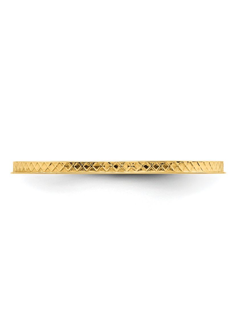 14K Gold 1.2mm Criss-Cross Pattern Stackable Band