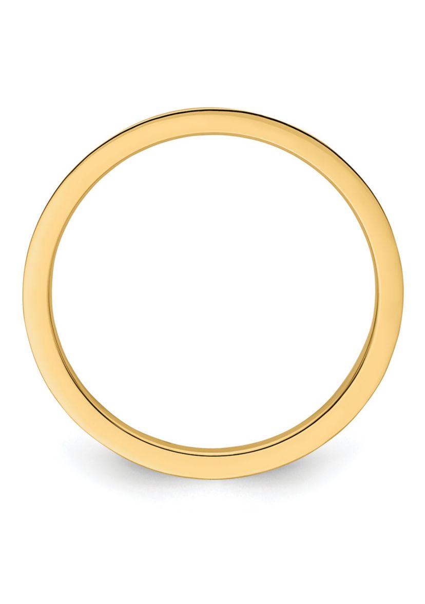 14K Gold 1.2mm Criss-Cross Pattern Stackable Band