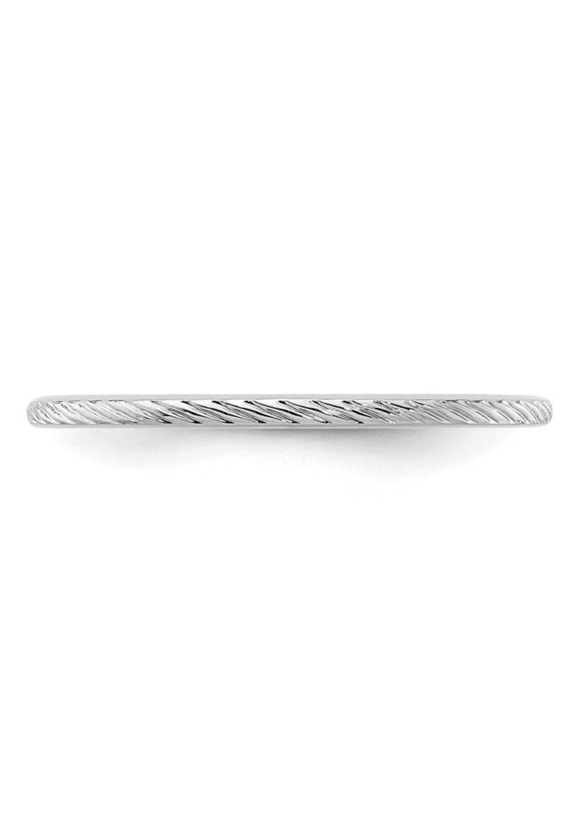 14K Gold 1.2mm Twisted Wire Pattern Stackable Band