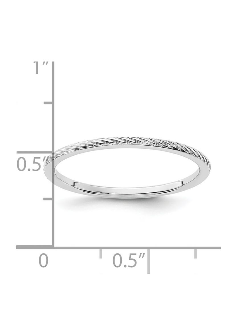 14K Gold 1.2mm Twisted Wire Pattern Stackable Band