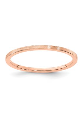 14K Gold 1.2mm Flat Satin Stackable Band