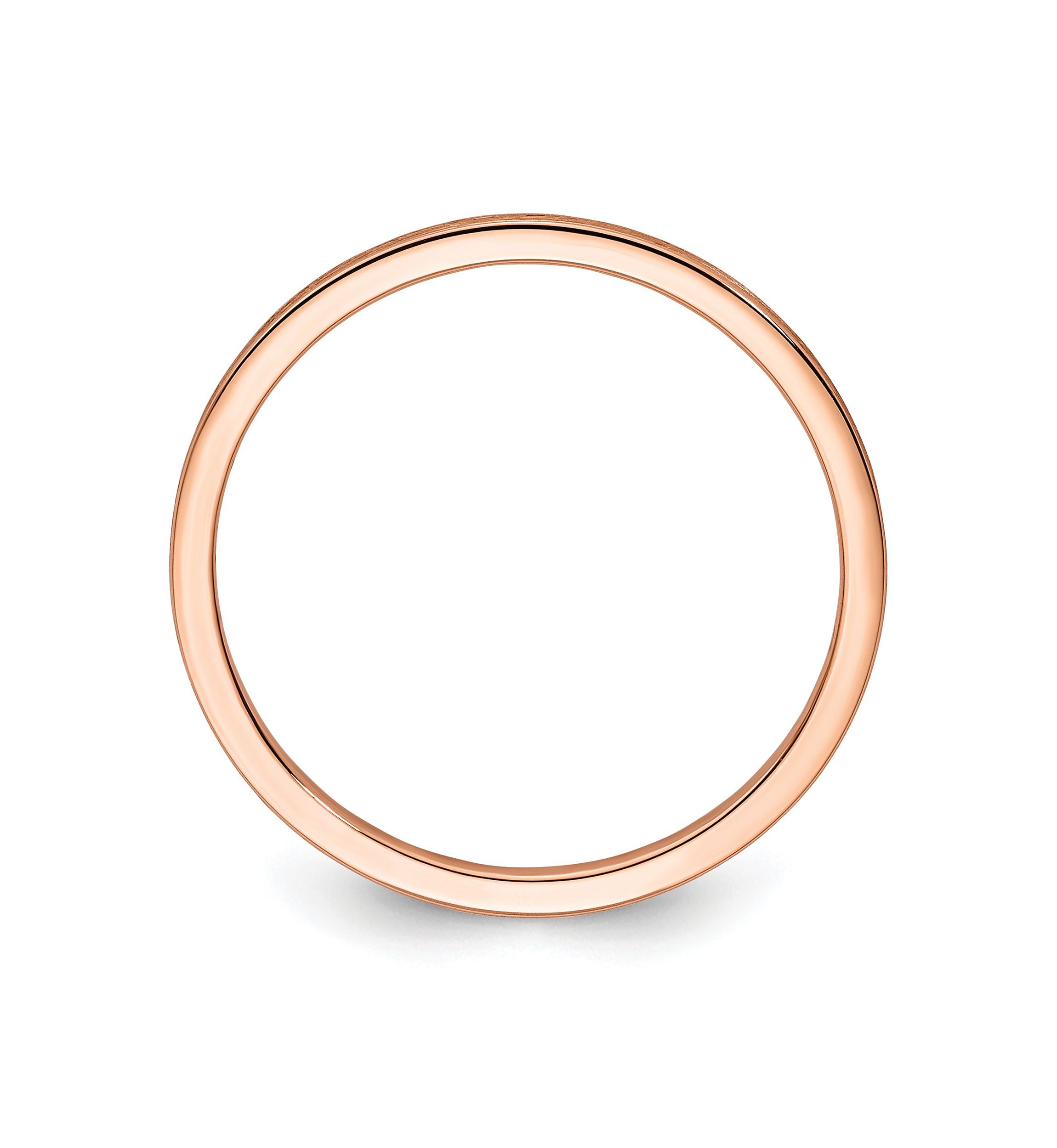 14K Gold 1.2mm Flat Satin Stackable Band