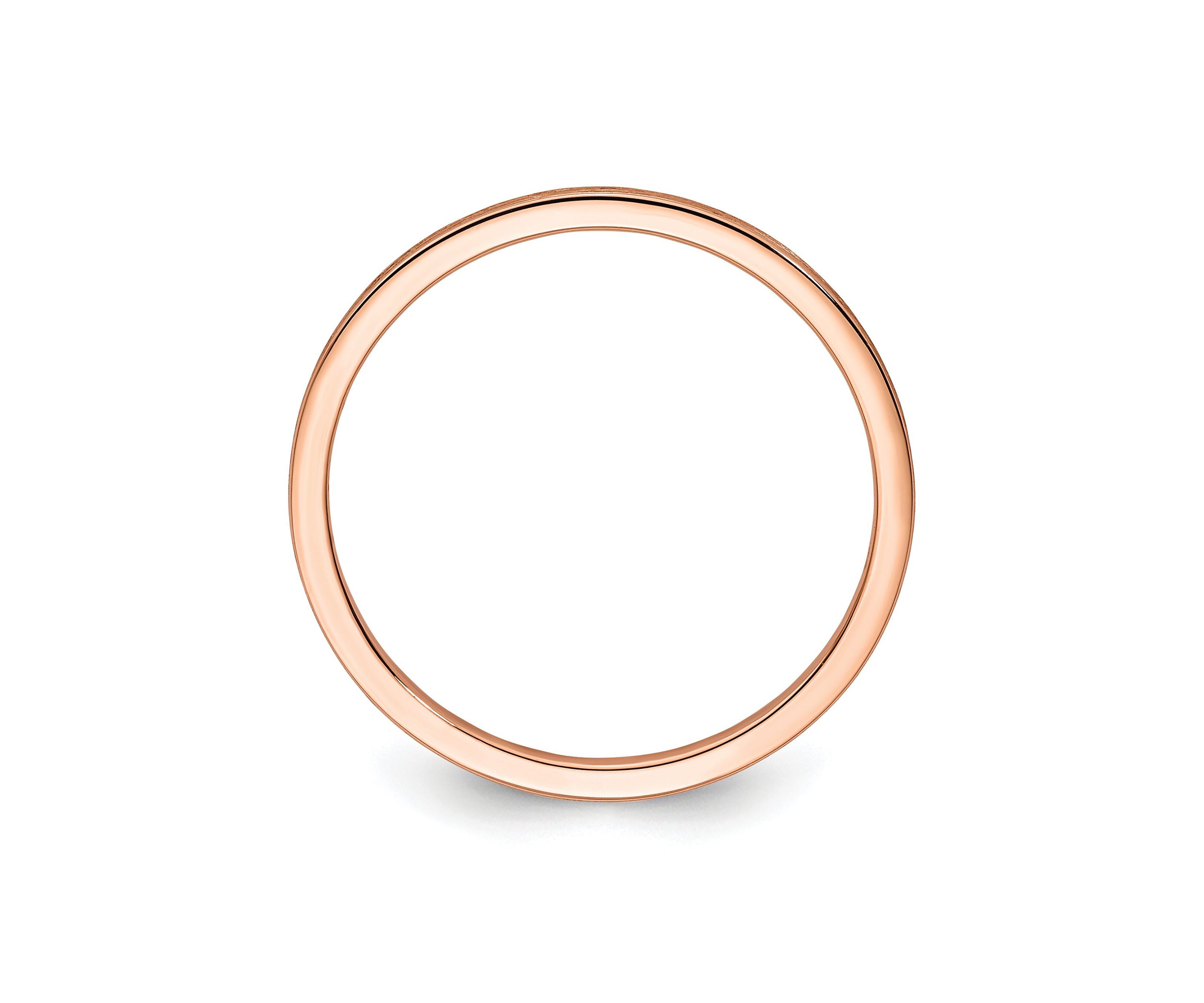 14K Gold 1.2mm Flat Satin Stackable Band