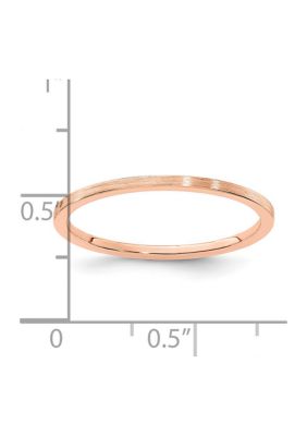 14K Gold 1.2mm Flat Satin Stackable Band