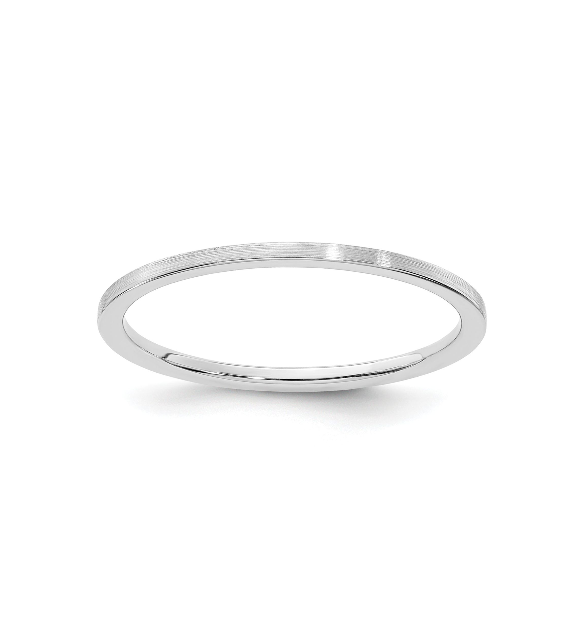 14K Gold 1.2mm Flat Satin Stackable Band