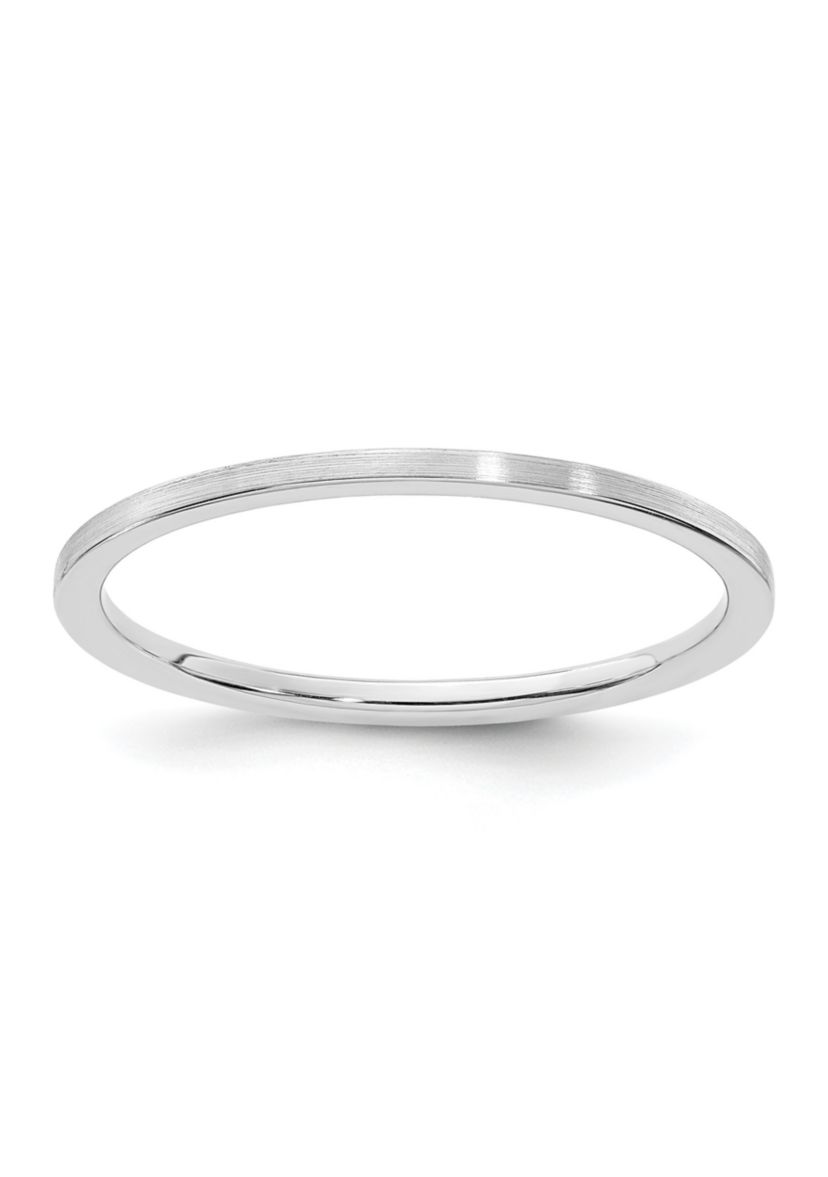 14K Gold 1.2mm Flat Satin Stackable Band