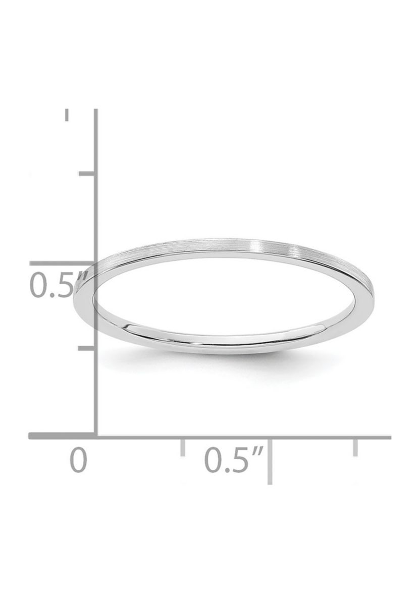 14K Gold 1.2mm Flat Satin Stackable Band