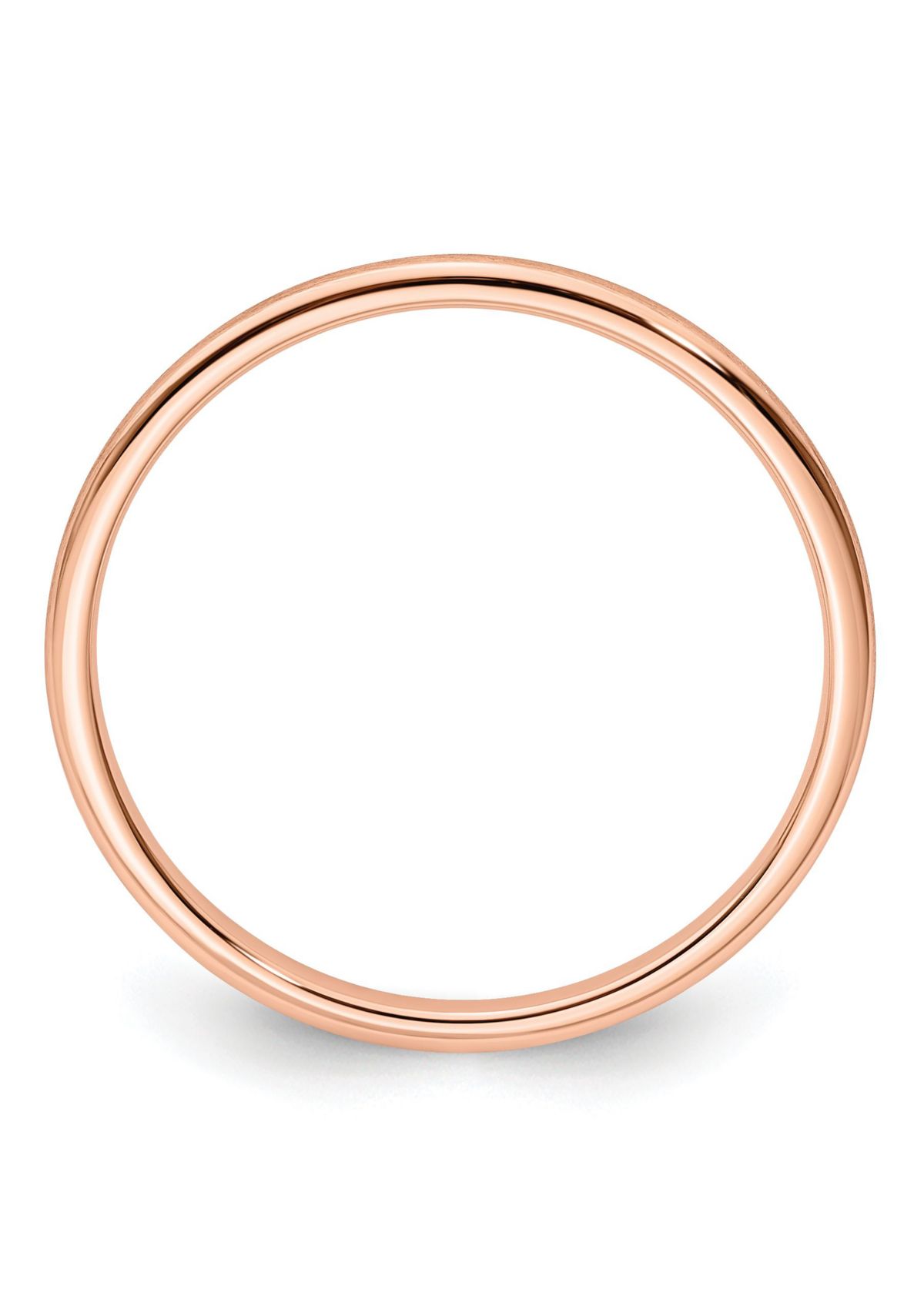 14K Gold 1.2mm Half Round Satin Stackable Band