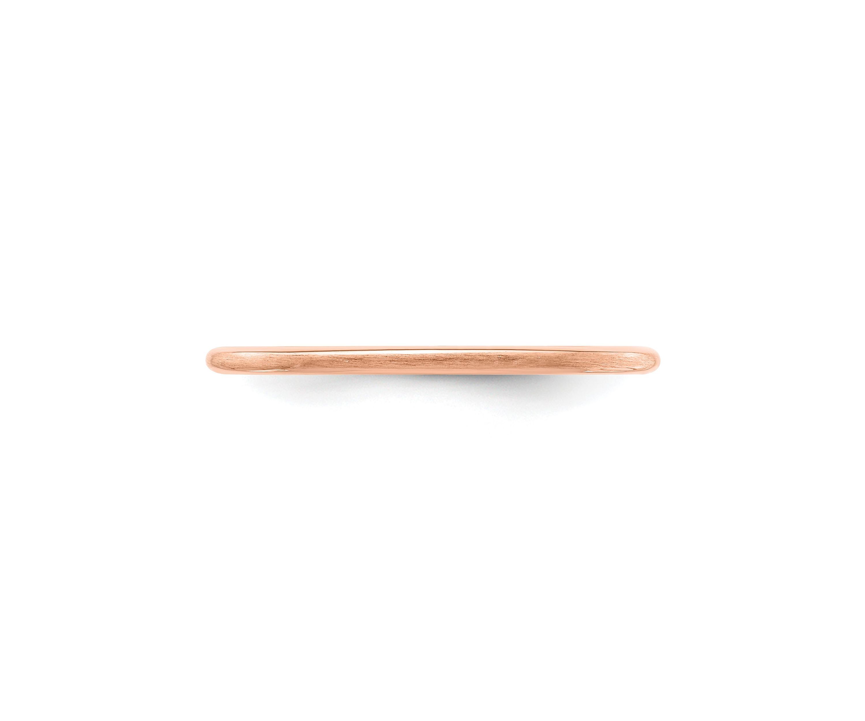 14K Gold 1.2mm Half Round Satin Stackable Band