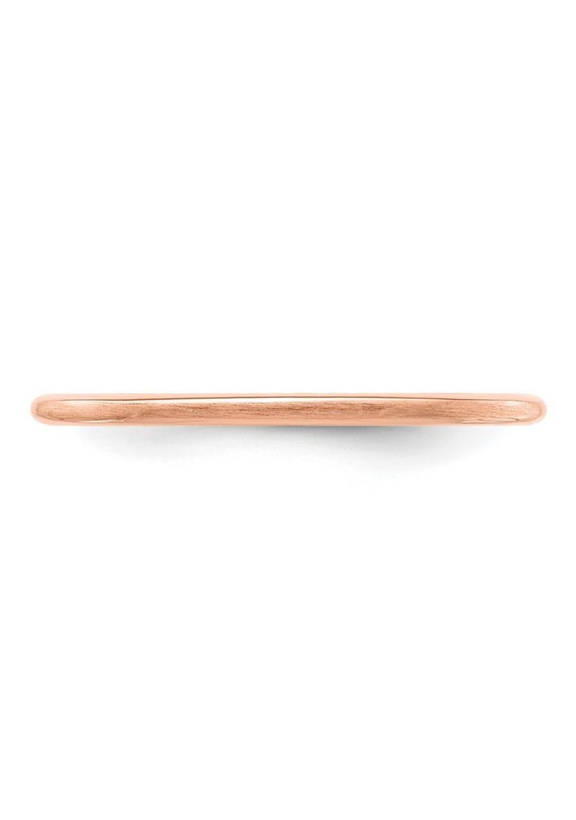 14K Gold 1.2mm Half Round Satin Stackable Band