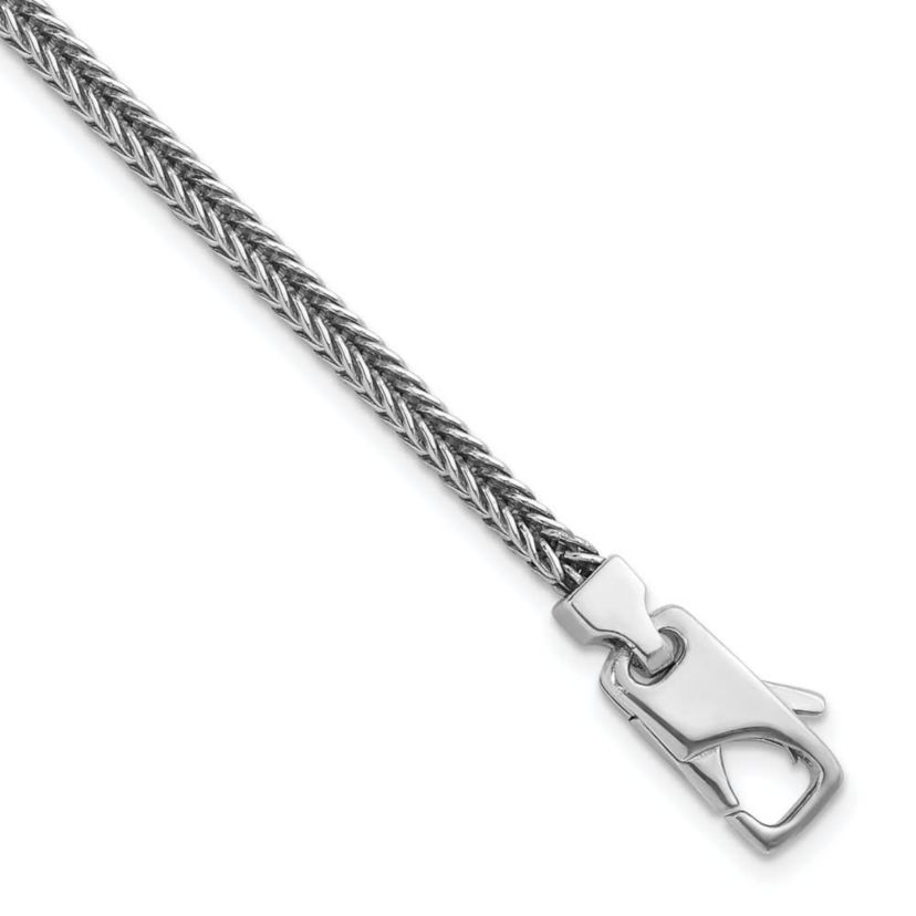 Sterling Silver Rhodium-plated Polished 3.0mm Franco 8-inch Chain Bracelet
