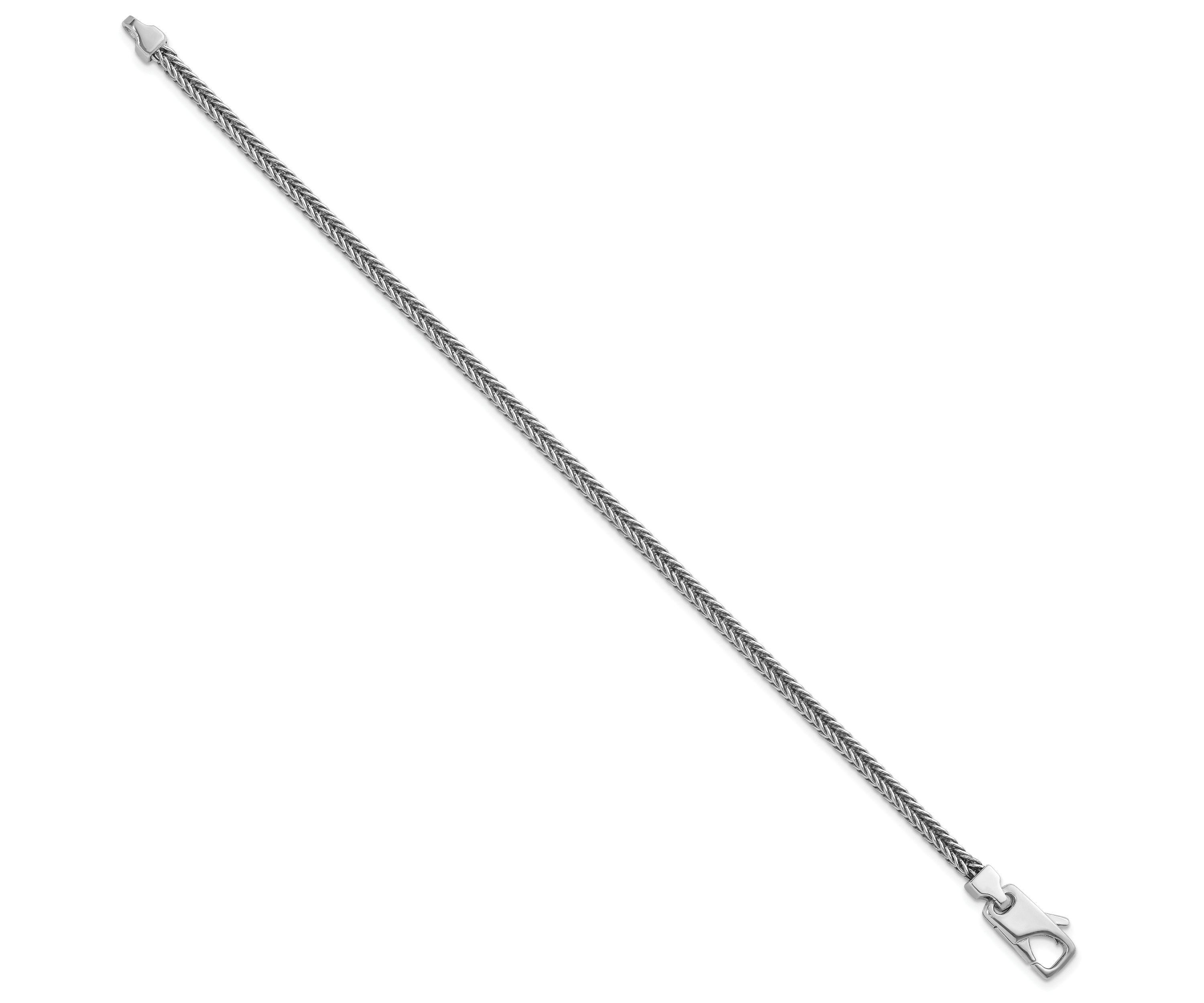 Sterling Silver Rhodium-plated Polished 3.0mm Franco 8-inch Chain Bracelet
