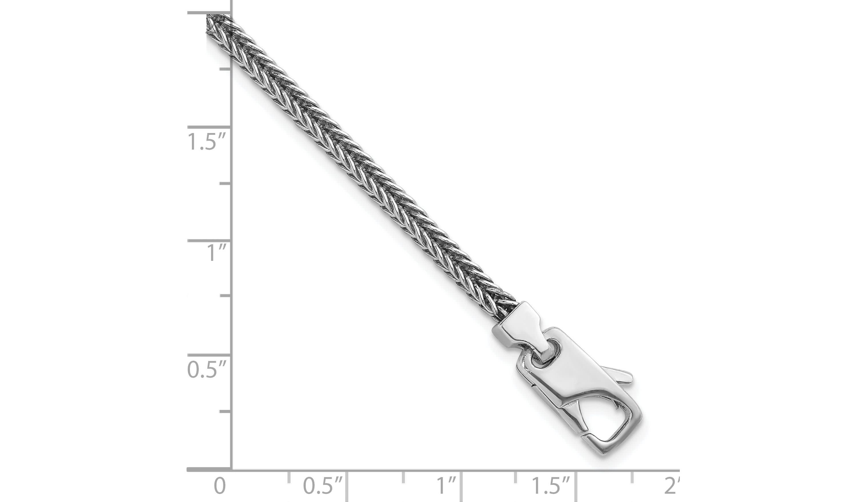 Sterling Silver Rhodium-plated Polished 3.0mm Franco 8-inch Chain Bracelet