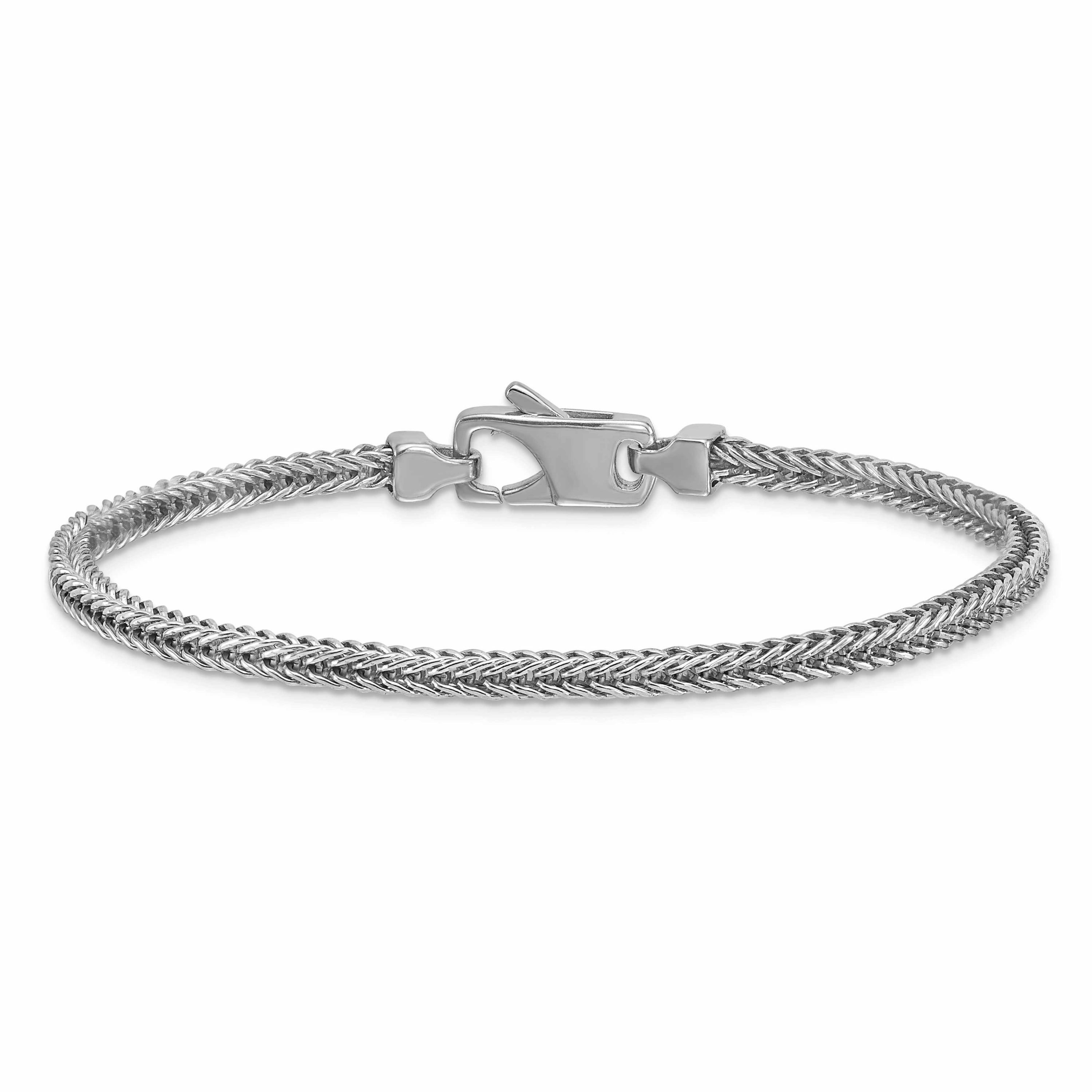 Sterling Silver Rhodium-plated Polished 3.0mm Franco 8-inch Chain Bracelet