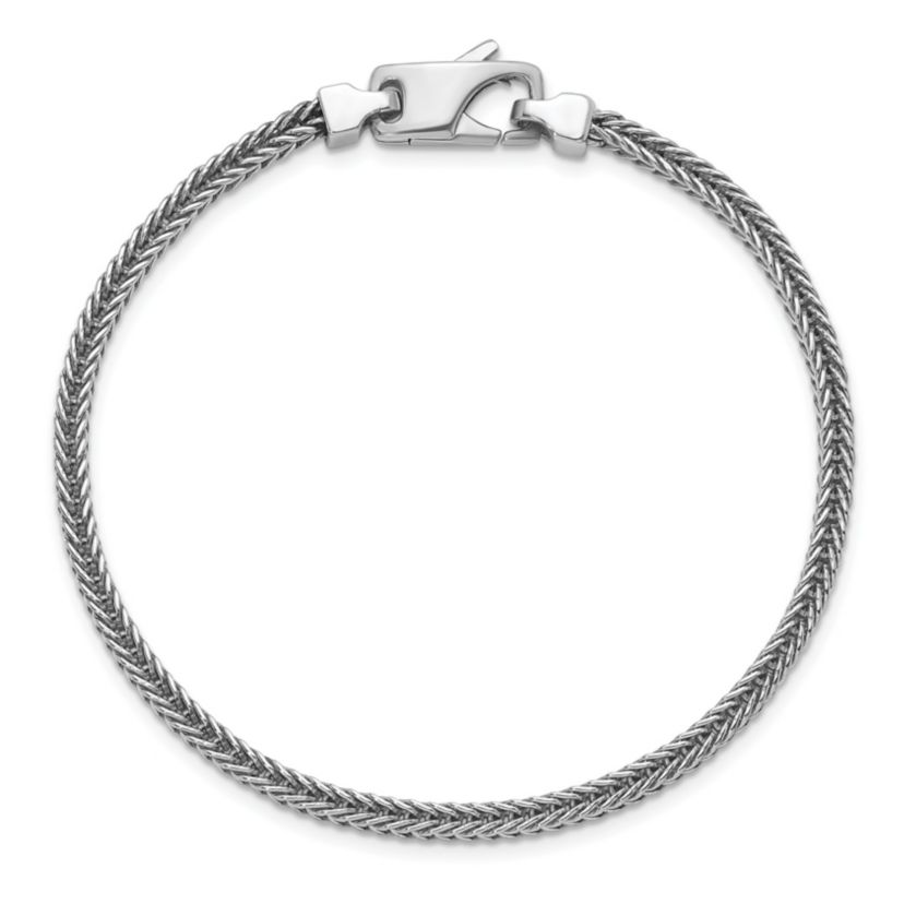 Sterling Silver Rhodium-plated Polished 3.0mm Franco 8-inch Chain Bracelet