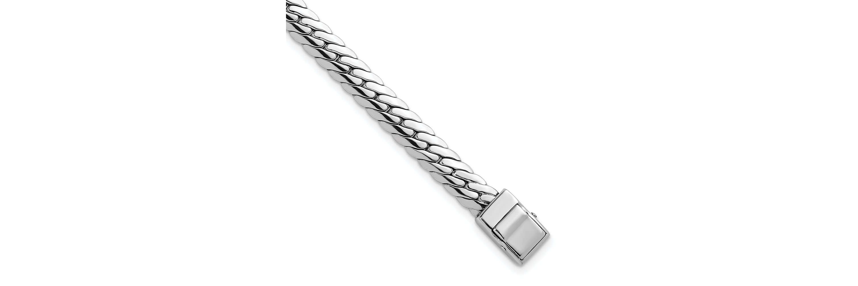Sterling Silver Rhodium-plated Polished 5.85mm Link Bracelet