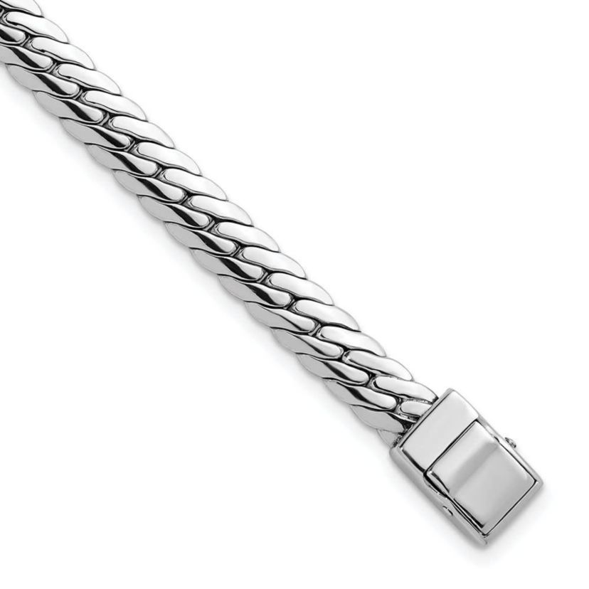 Sterling Silver Rhodium-plated Polished 5.85mm Link Bracelet