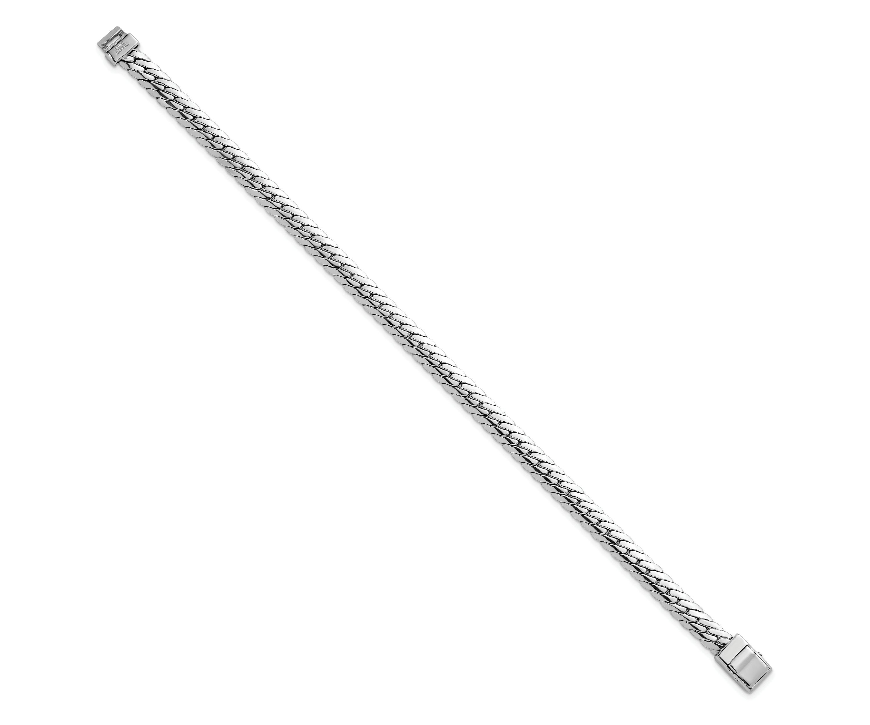 Sterling Silver Rhodium-plated Polished 5.85mm Link Bracelet