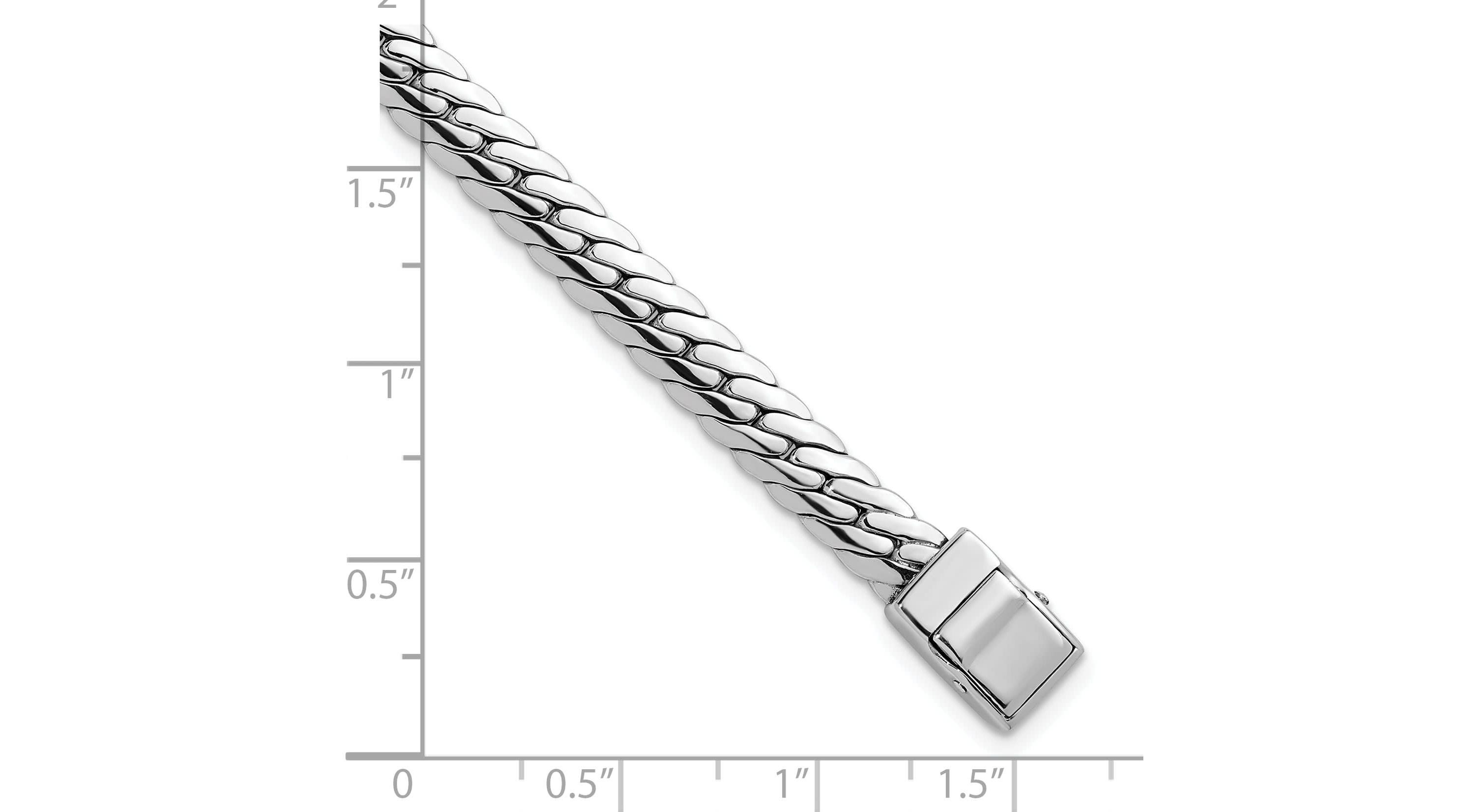 Sterling Silver Rhodium-plated Polished 5.85mm Link Bracelet