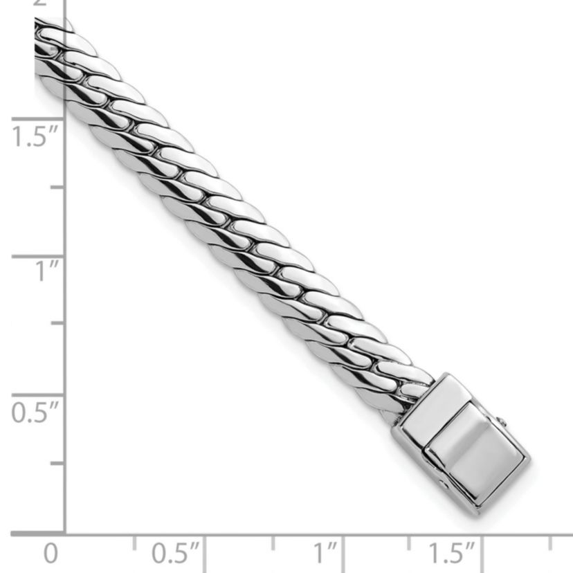 Sterling Silver Rhodium-plated Polished 5.85mm Link Bracelet