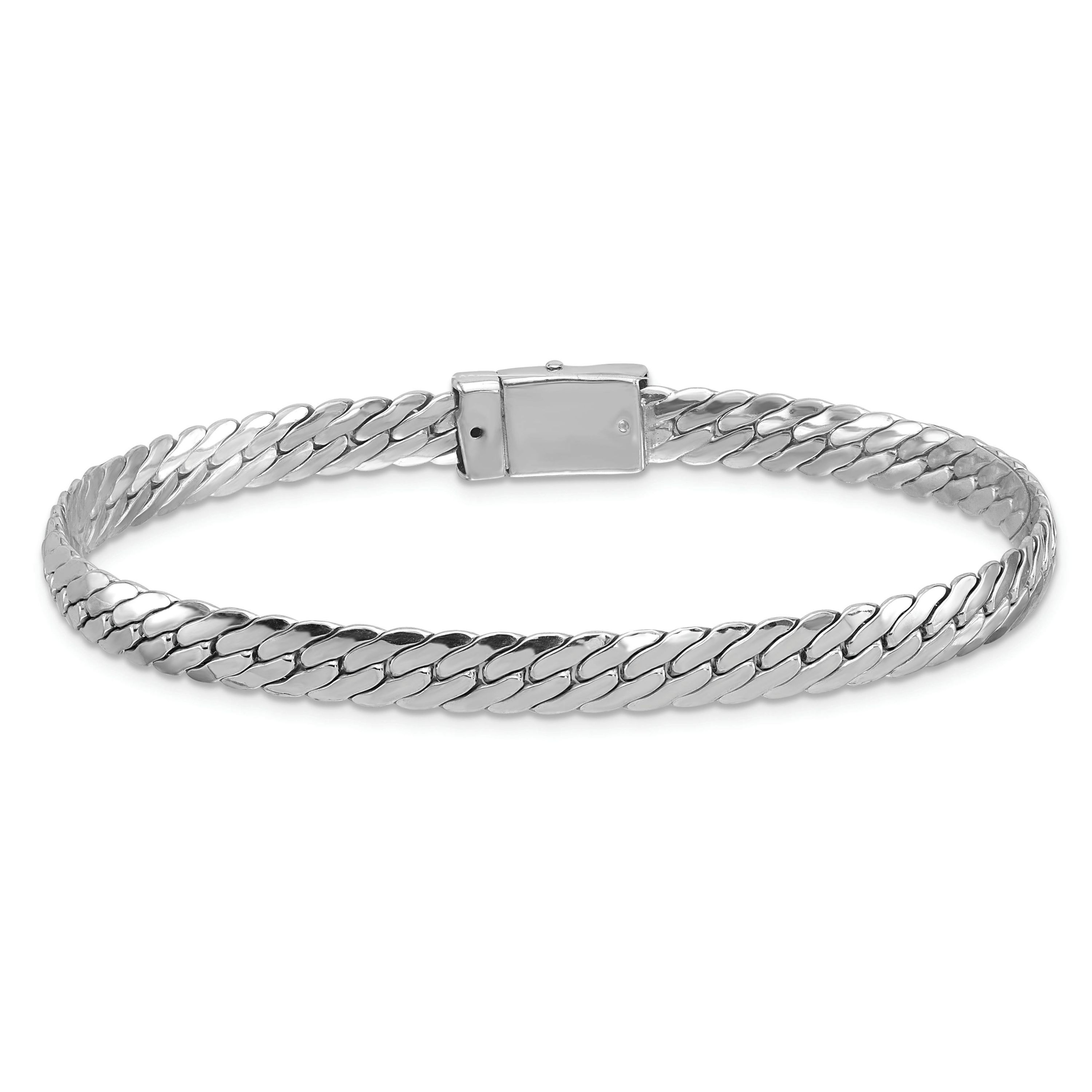 Sterling Silver Rhodium-plated Polished 5.85mm Link Bracelet