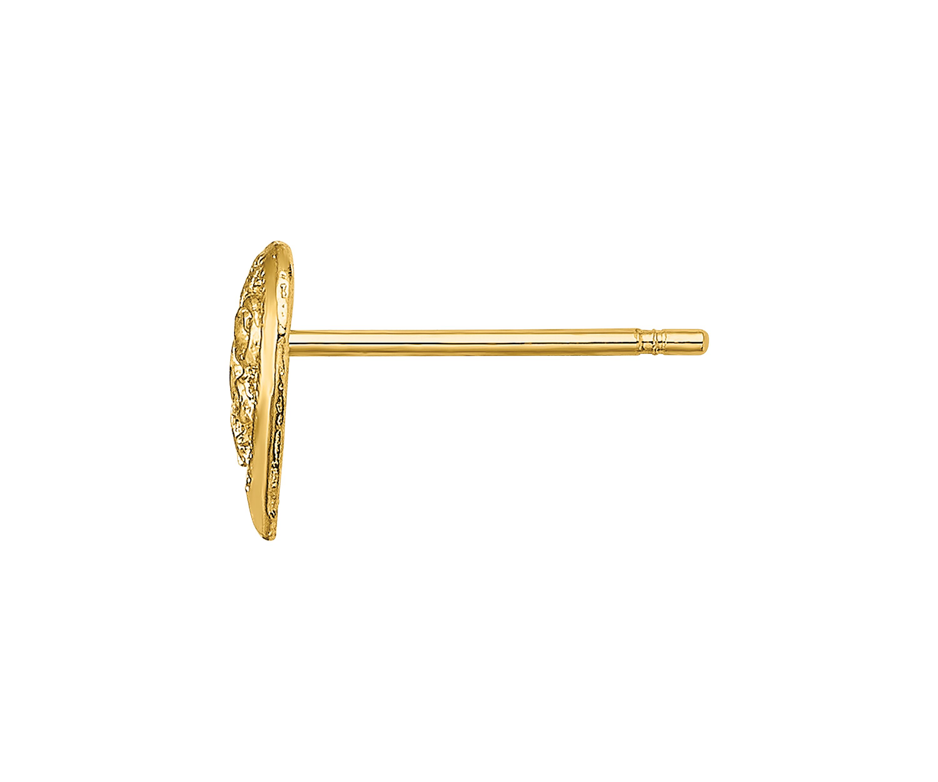 Filigree Heart Post Earrings in 14K Yellow Gold