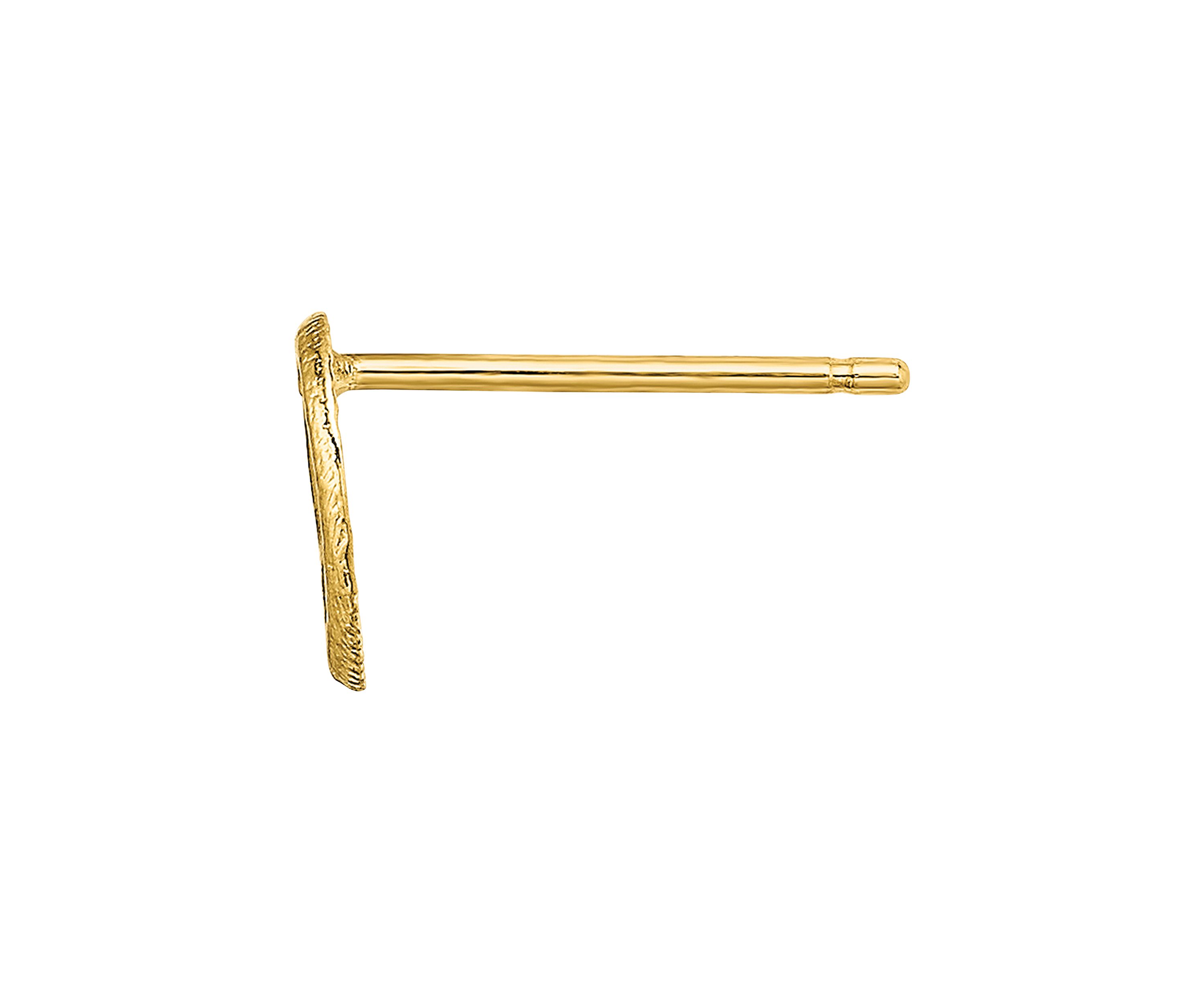 Open Heart with Flower Post Earrings in 14K Yellow Gold 