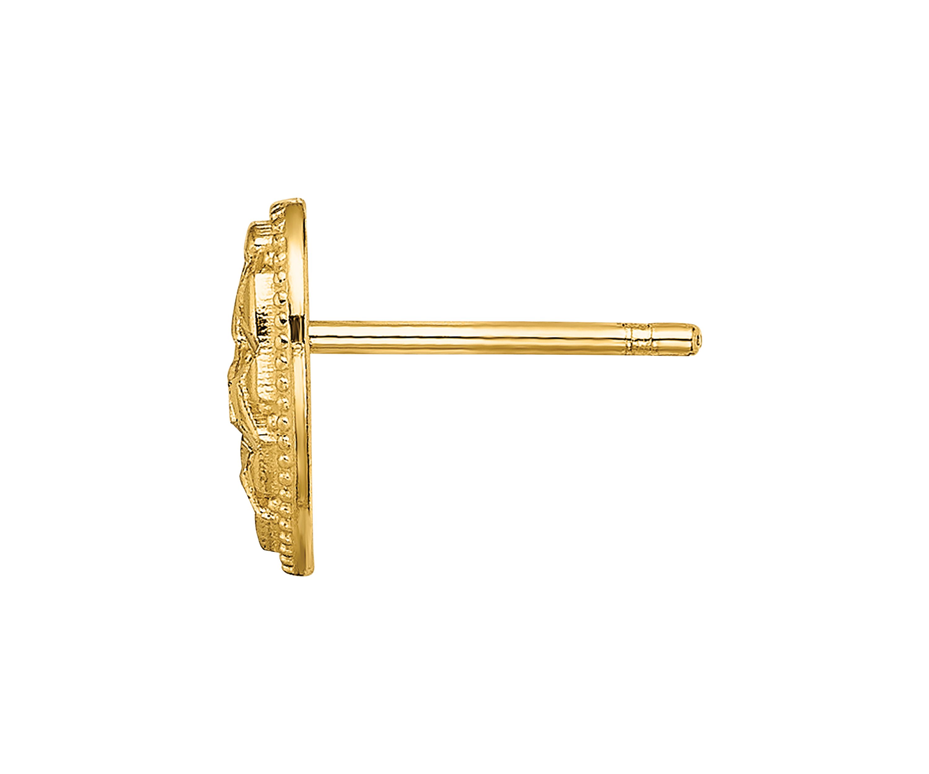 Diamond-Cut Heart Criss-Cross Post Earrings in 14K Yellow Gold 