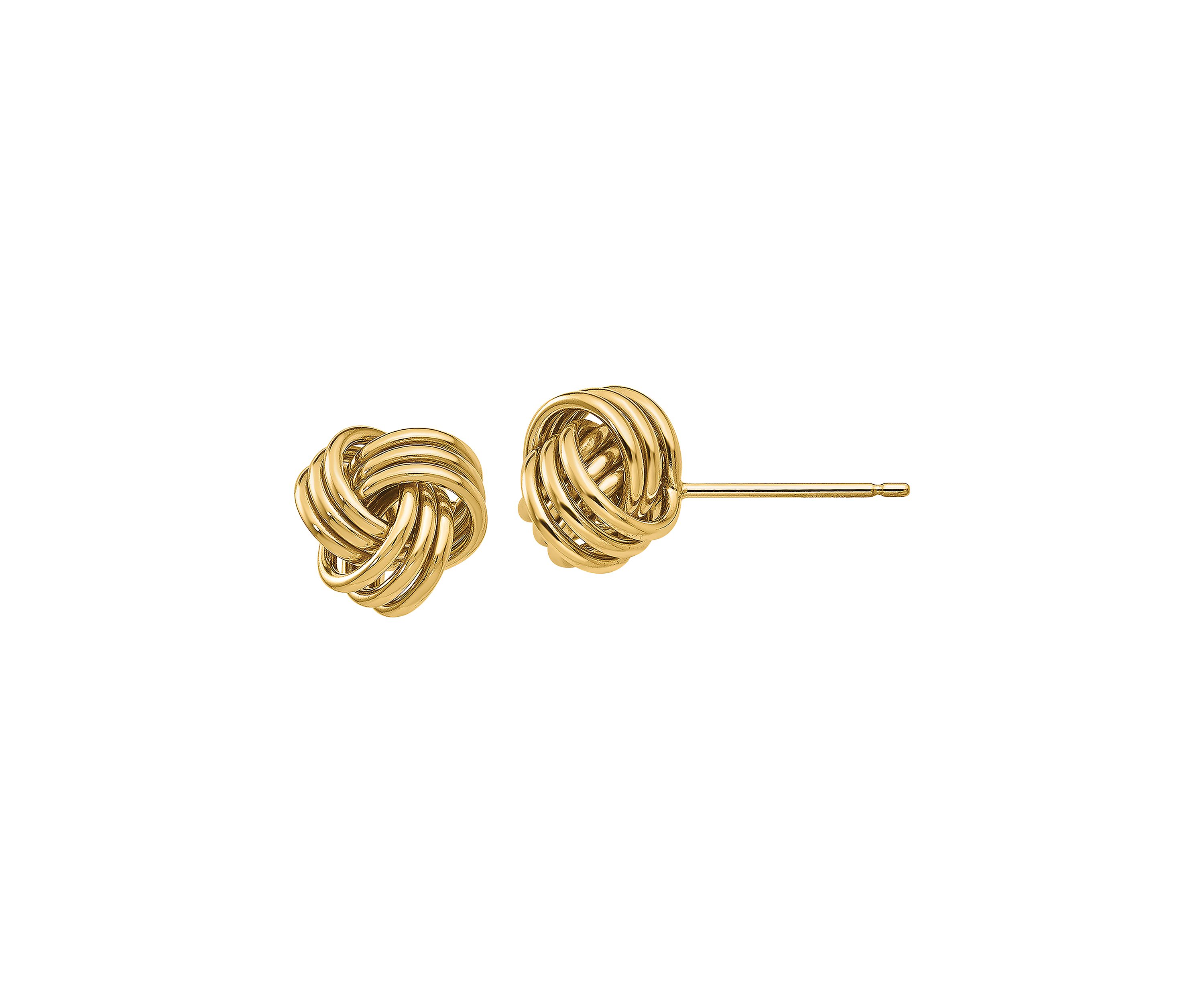 14K Yellow Gold Polished Triple Knot Post Earrings