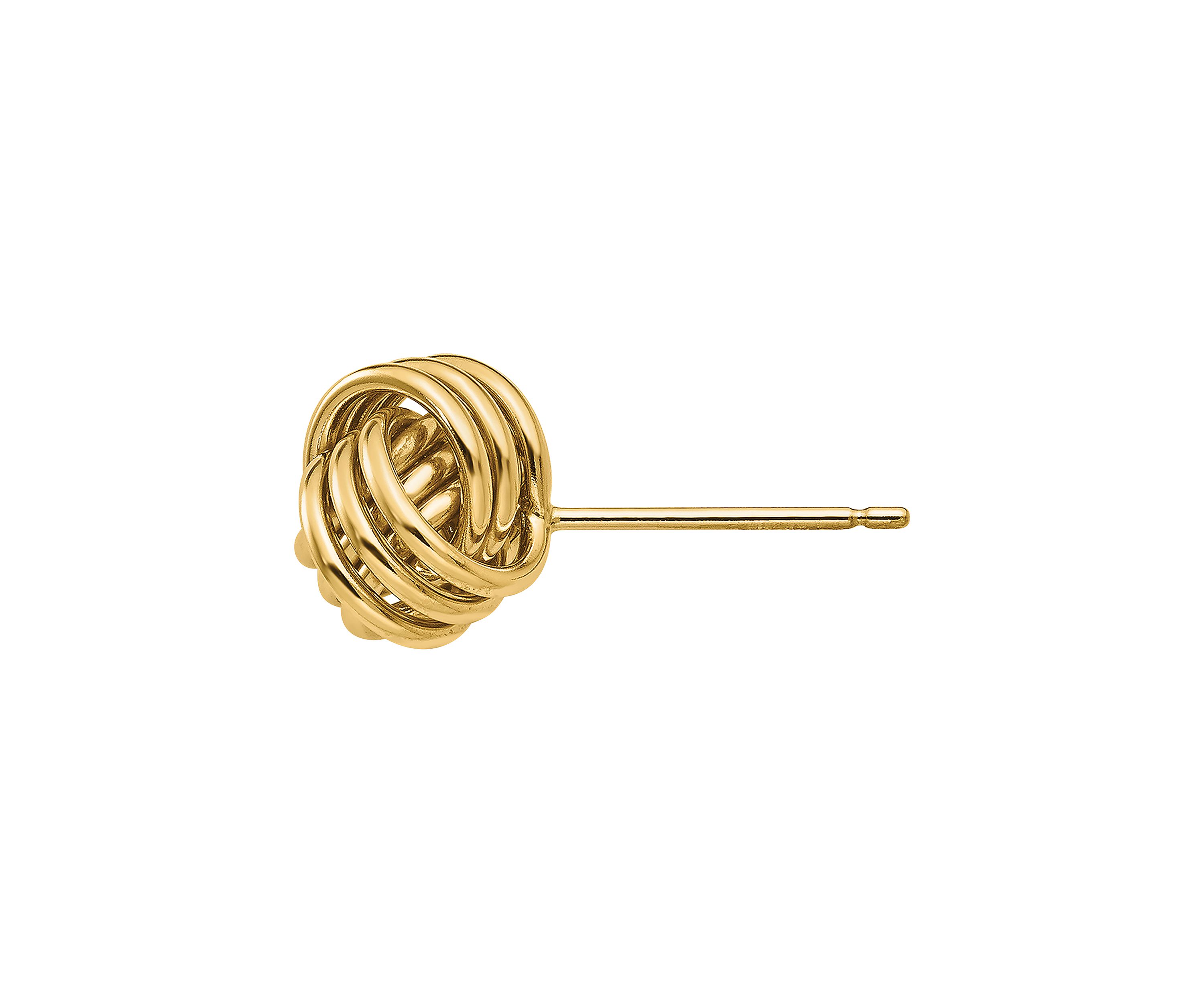 14K Yellow Gold Polished Triple Knot Post Earrings