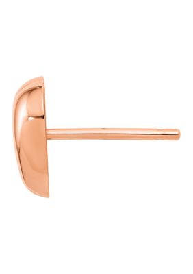 14K Rose Gold Polished Heart Post Earrings