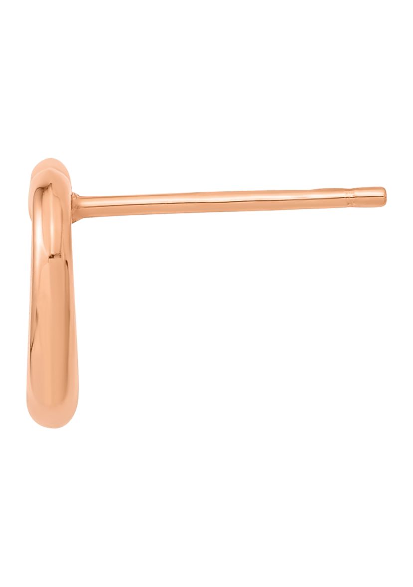 14K Rose Gold Polished Heart Post Earrings