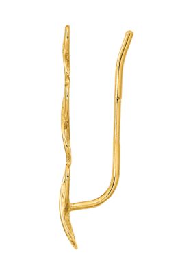 14K Yellow Gold Polished Infinity Ear Climber Earrings