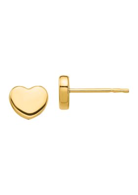 Belk & Co 14K Yellow Gold Polished Heart Post Earrings
