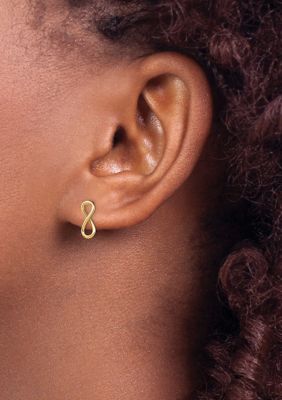 14K Yellow Gold Polished Infinity Post Earrings