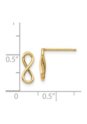 14K Yellow Gold Polished Infinity Post Earrings