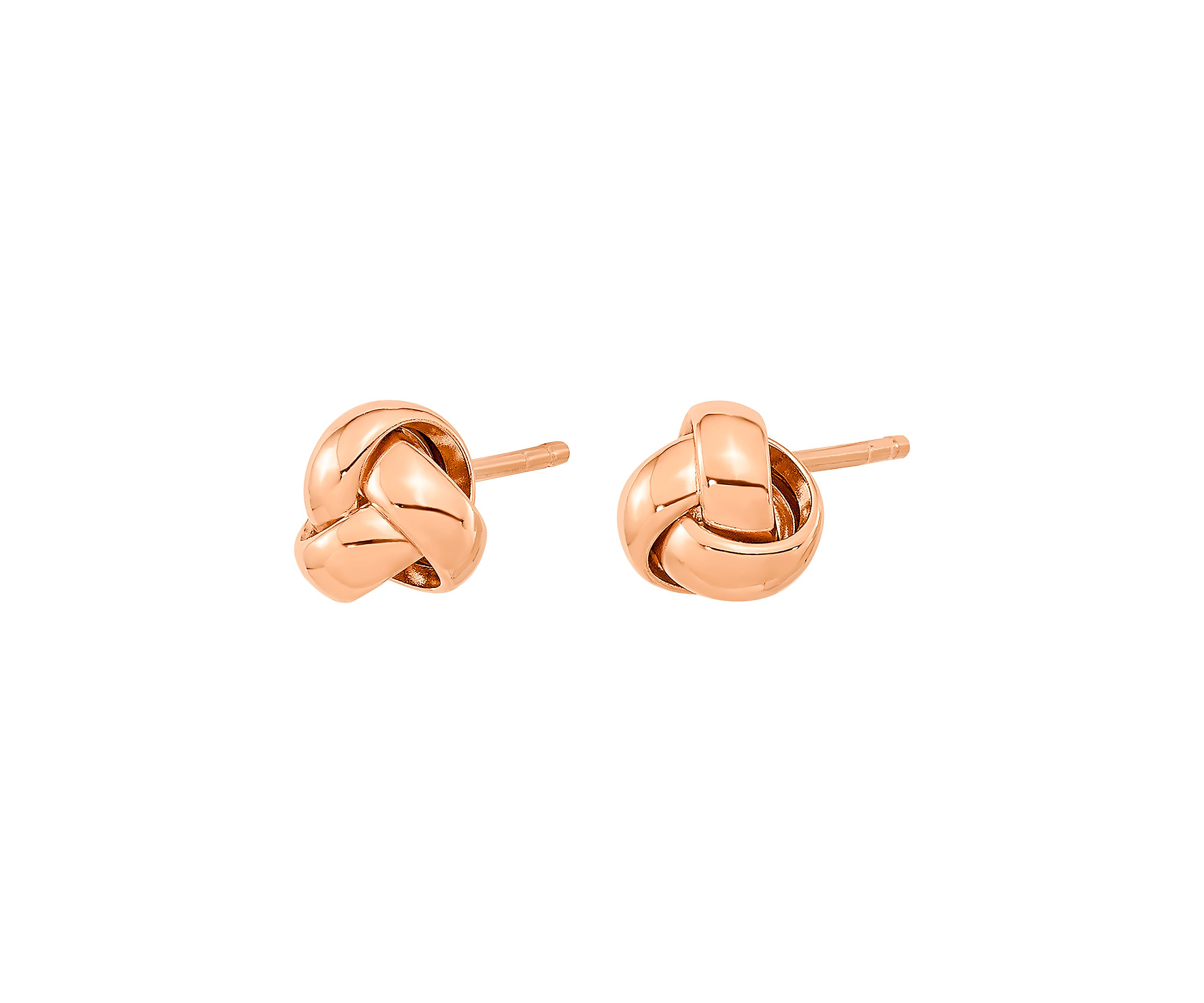 14K Rose Gold Polished Love Knot Post Earrings