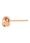 14K Rose Gold Polished Love Knot Post Earrings