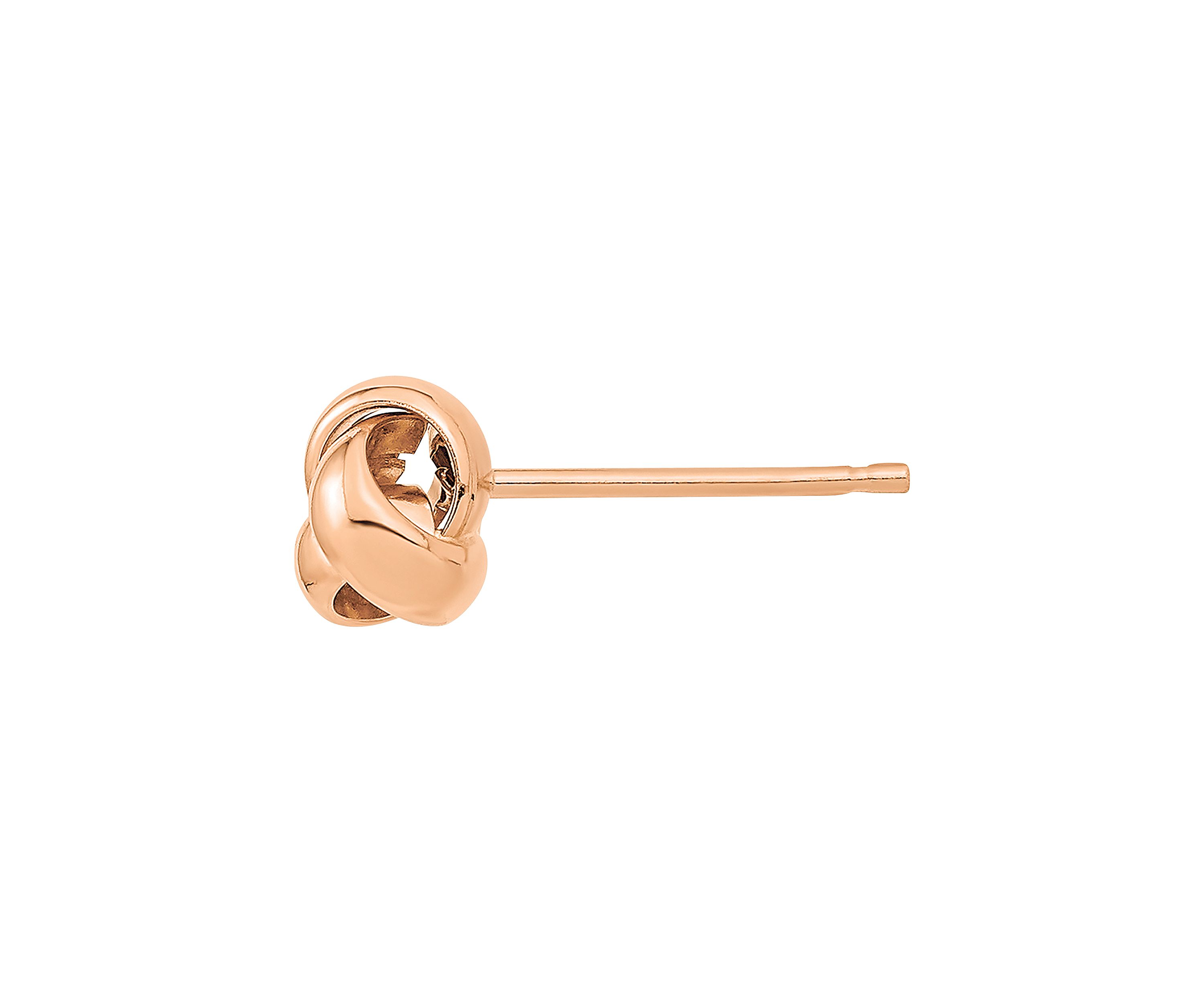 14K Rose Gold Polished Love Knot Post Earrings