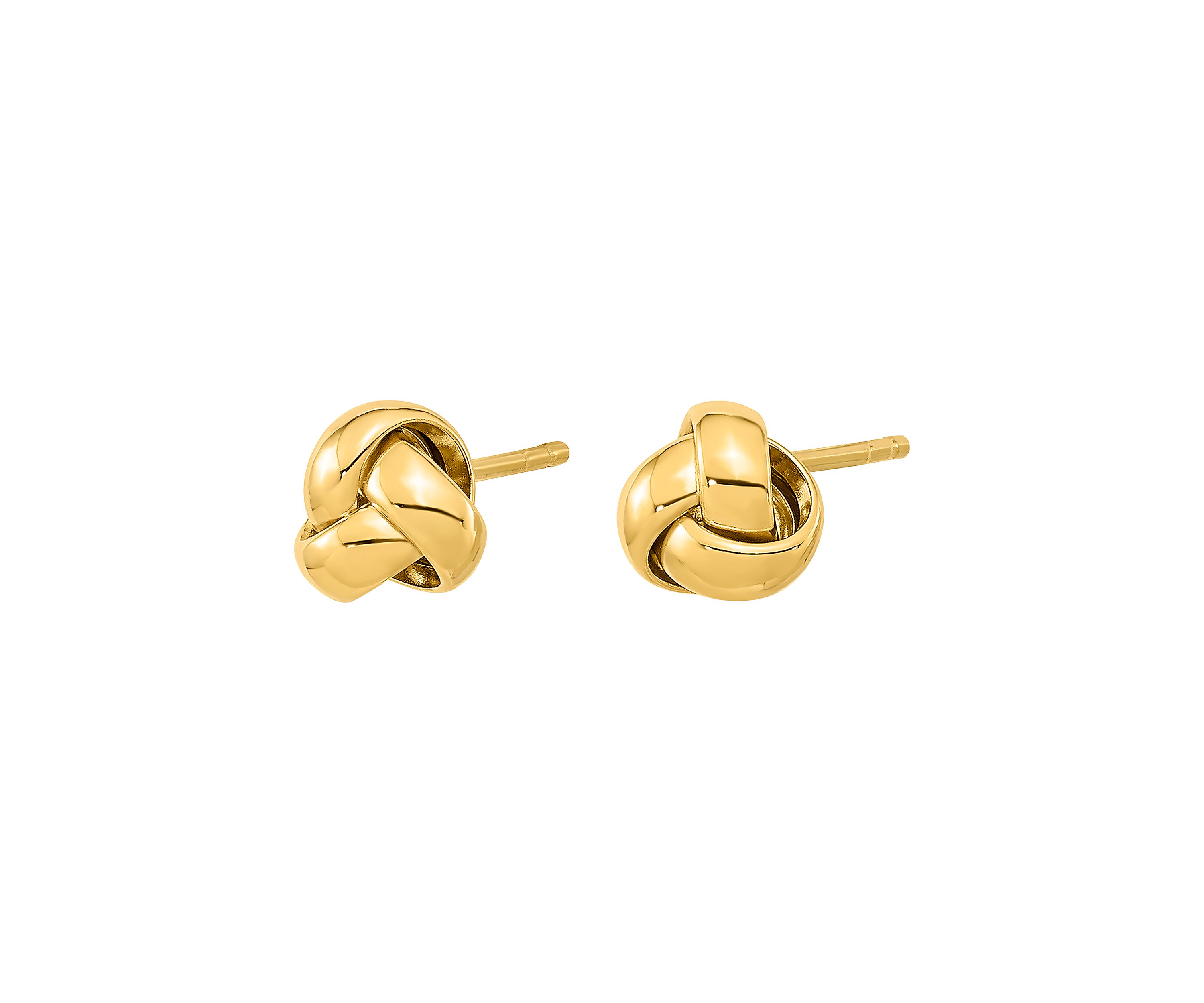 14K Yellow Gold Polished Love Knot Post Earrings
